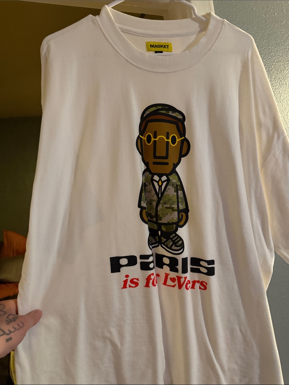 MA?RKET White Short Sleeve Graphic Tee - "Paris is for Lovers"